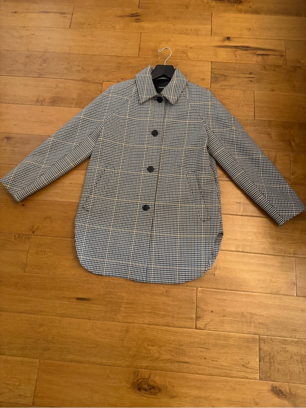 Theory Black and White Houndstooth Button-Front Jacket